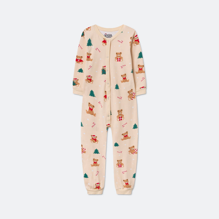 Teddybjörn Overall Beige Julpyjamas Barn