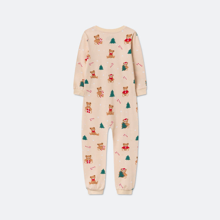 Teddybjörn Overall Beige Julpyjamas Barn