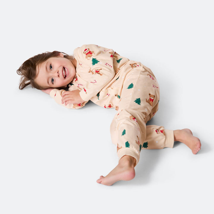Teddybjörn Overall Beige Julpyjamas Barn