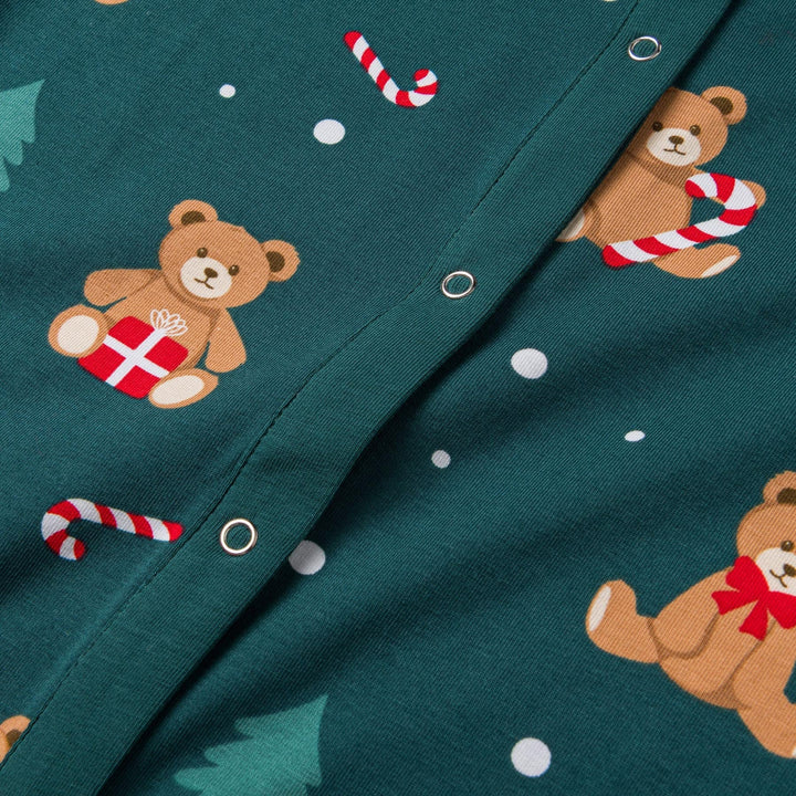 Teddybjörn Overall Grön Julpyjamas Barn