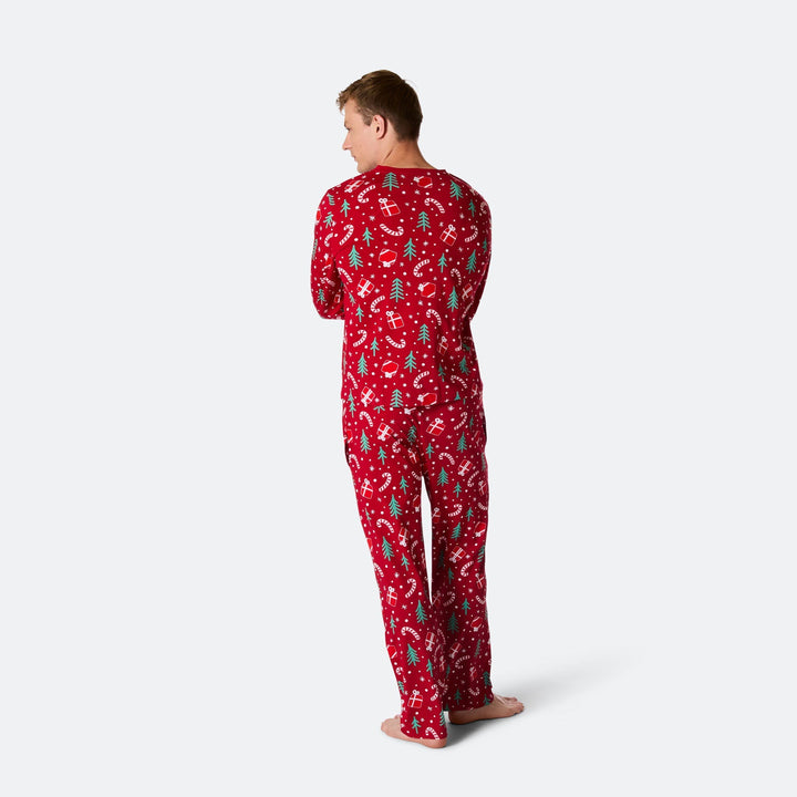 Julmönster Röd Julpyjamas Herr