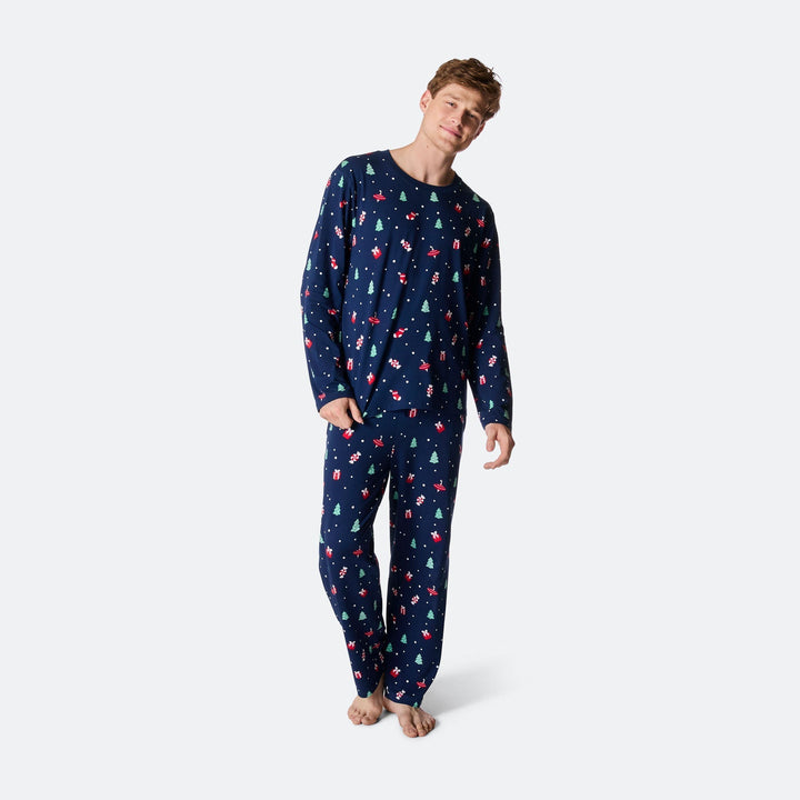 Julpynt Blå Julpyjamas Herr