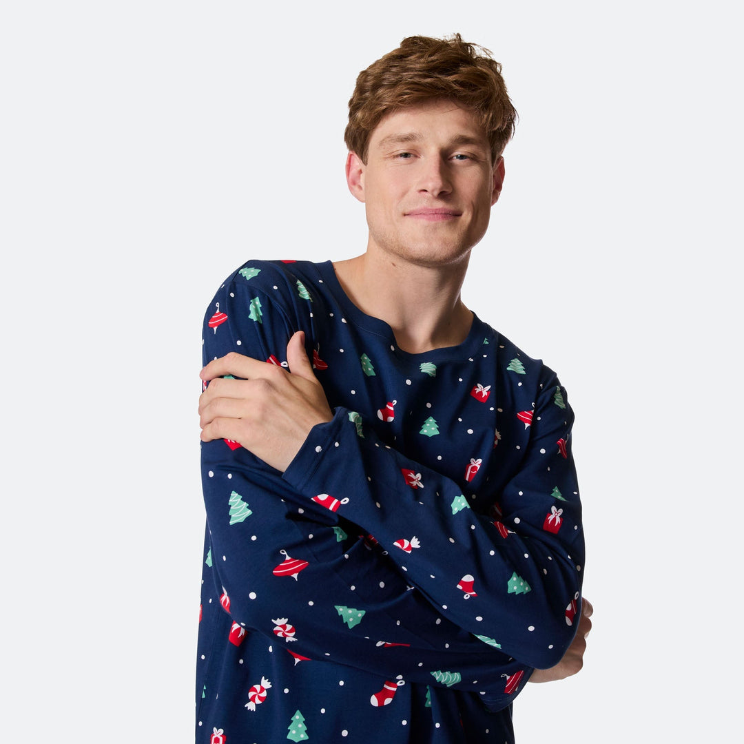 Julpynt Blå Julpyjamas Herr