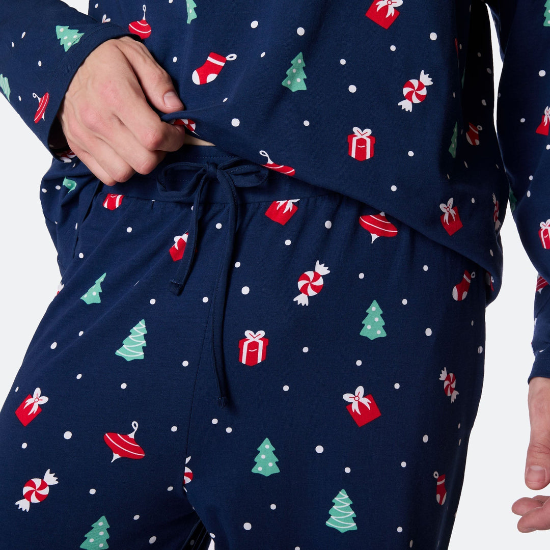 Julpynt Blå Julpyjamas Herr