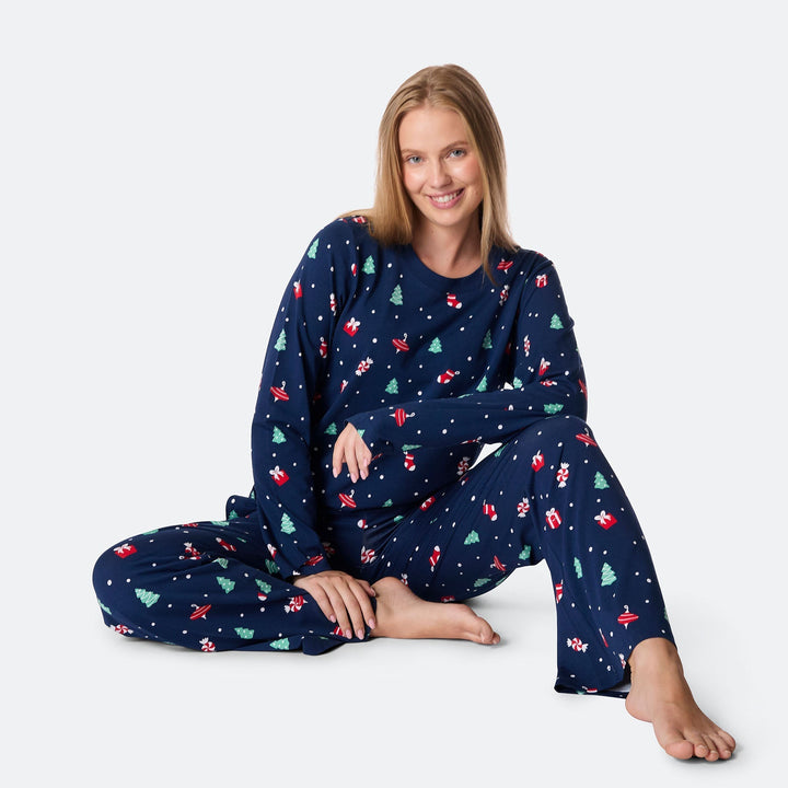 Julpynt Blå Julpyjamas Dam