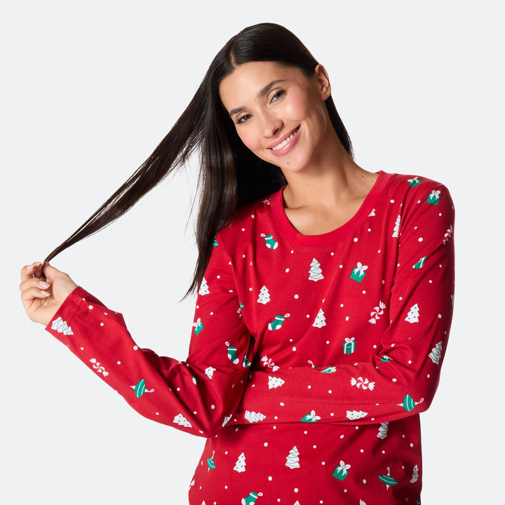 Julpynt Röd Julpyjamas Dam
