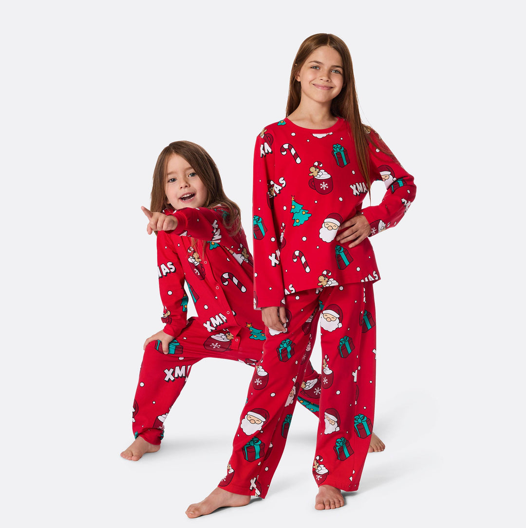 Xmas Röd Julpyjamas Barn
