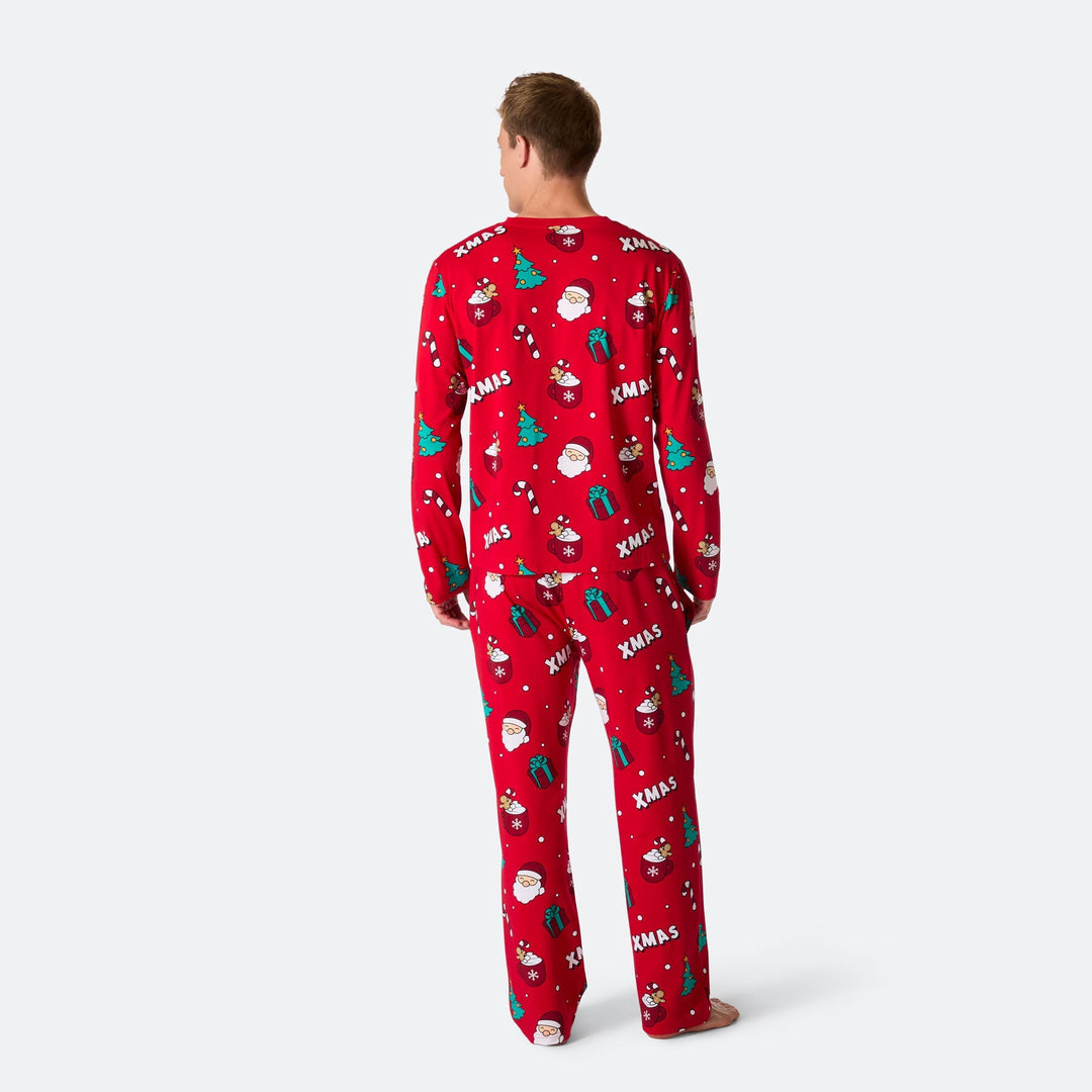 Xmas Röd Julpyjamas Herr