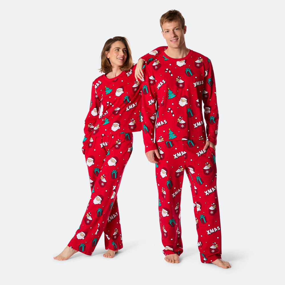 Xmas Röd Julpyjamas Herr