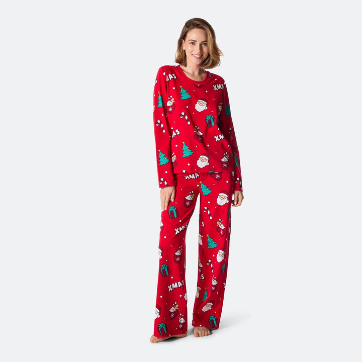 Xmas Röd Julpyjamas Dam