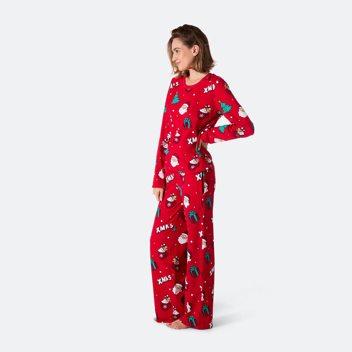 Xmas Röd Julpyjamas Dam