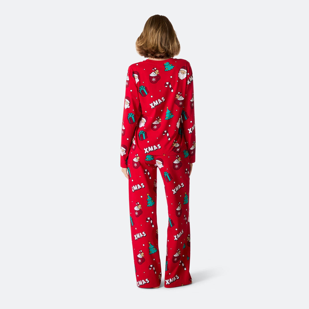 Xmas Röd Julpyjamas Dam