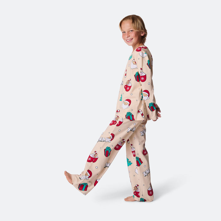 Xmas Beige Julpyjamas Barn
