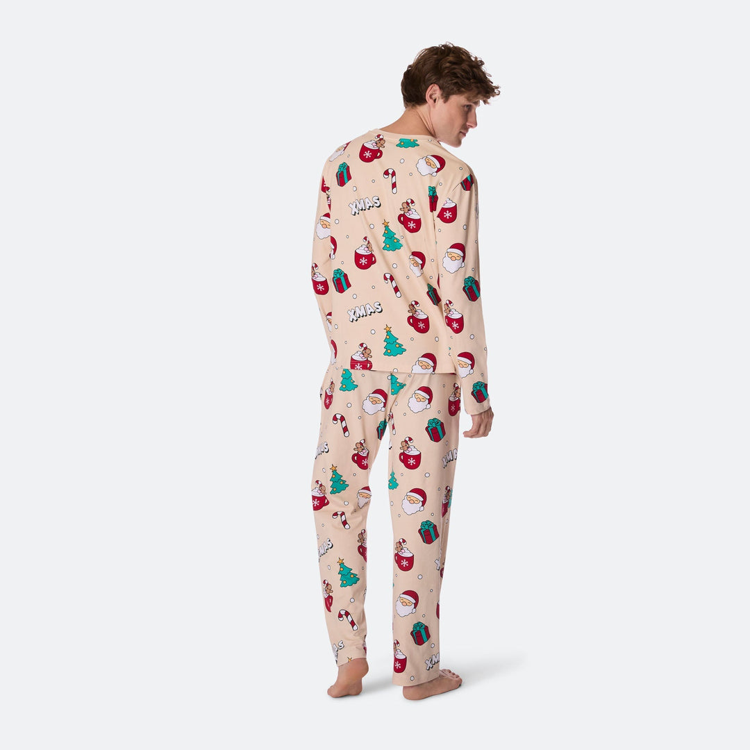 Xmas Beige Julpyjamas Herr