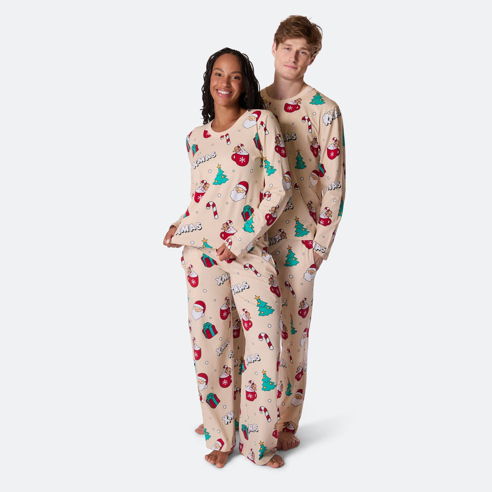 Xmas Beige Julpyjamas Herr