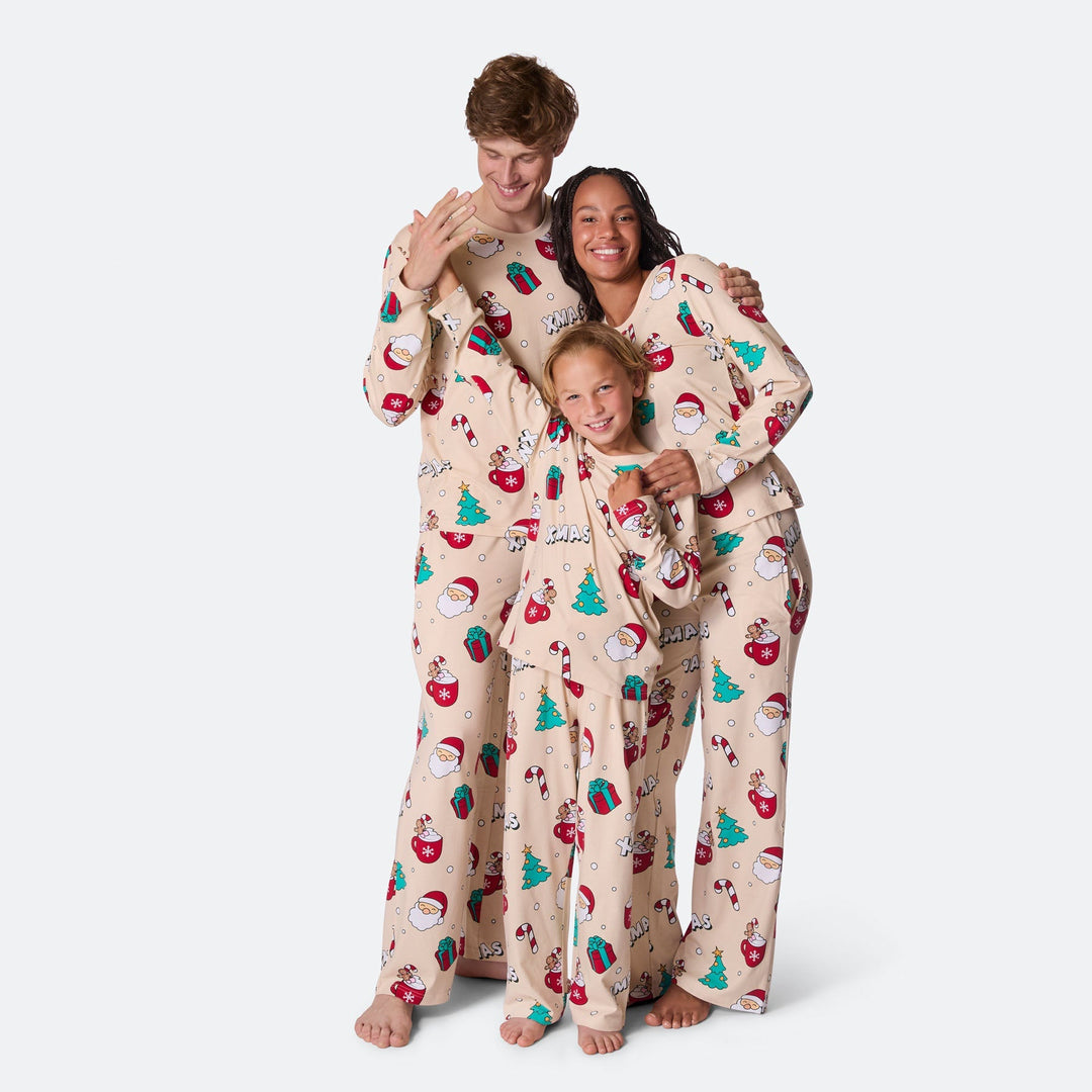 Xmas Beige Julpyjamas Barn