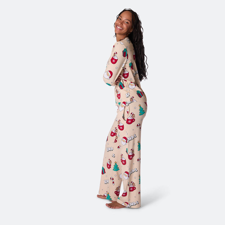 Xmas Beige Julpyjamas Dam