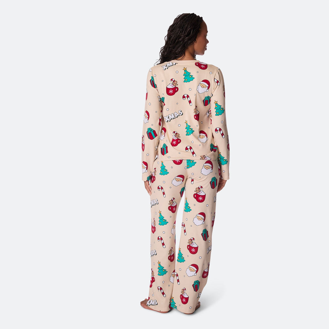 Xmas Beige Julpyjamas Dam