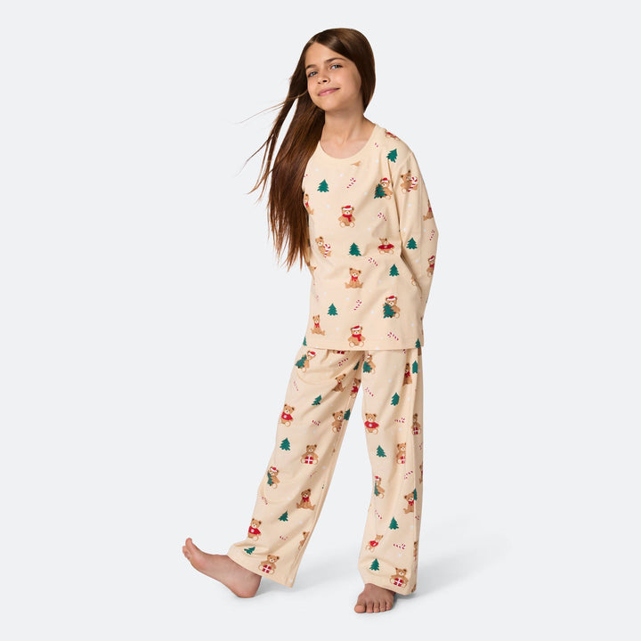 Teddybjörn Beige Julpyjamas Barn