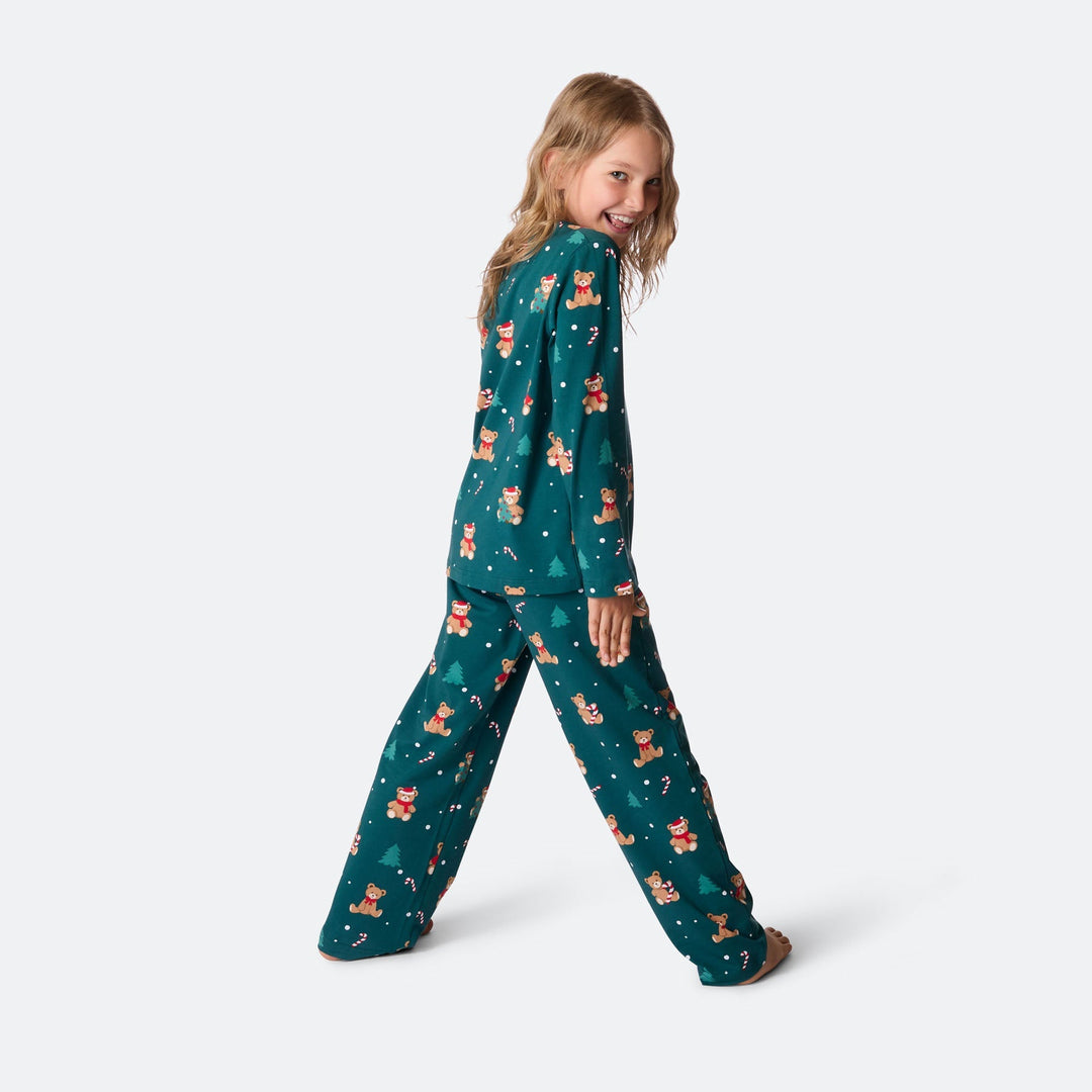 Teddybjörn Grön Julpyjamas Barn