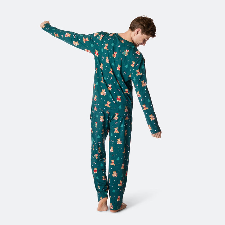 Teddybjörn Grön Julpyjamas Herr