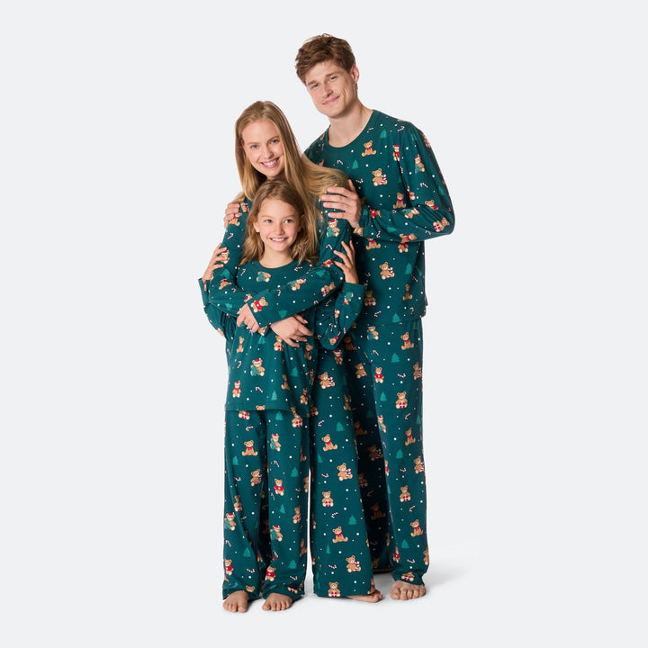 Teddybjörn Grön Julpyjamas Barn