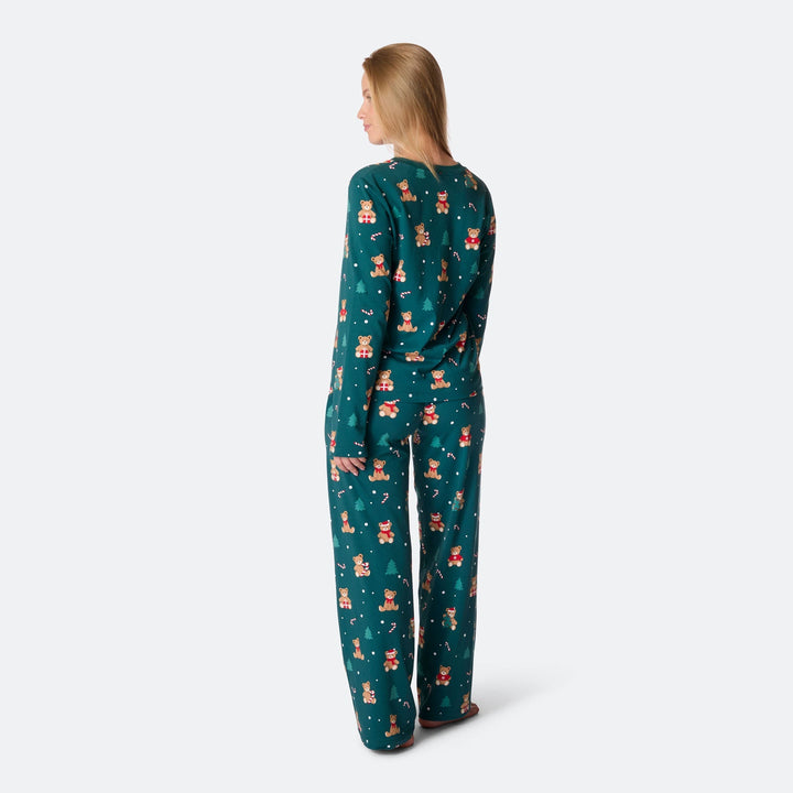 Teddybjörn Grön Julpyjamas Dam