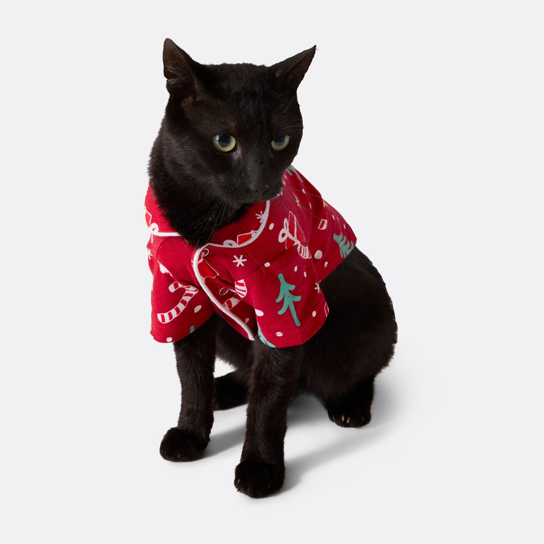 Julmönster Röd Julpyjamas Familj