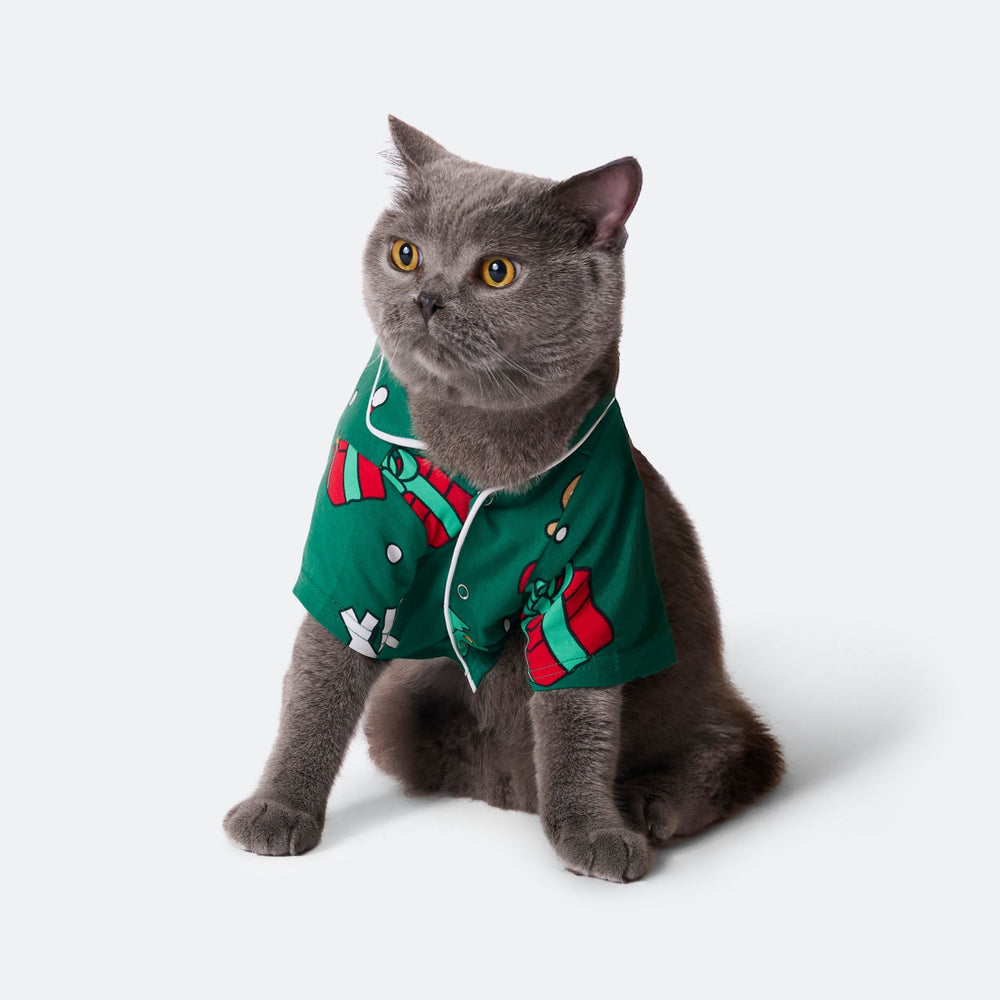 Xmas Grön Julpyjamas Till Katt