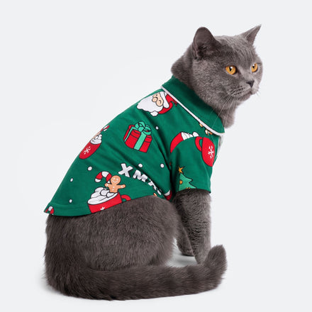Xmas Grön Julpyjamas Till Katt