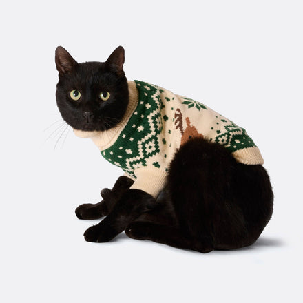 Retro Ren Grön Jultröja Till Katt