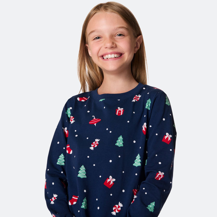 Julpynt Blå Julpyjamas Barn