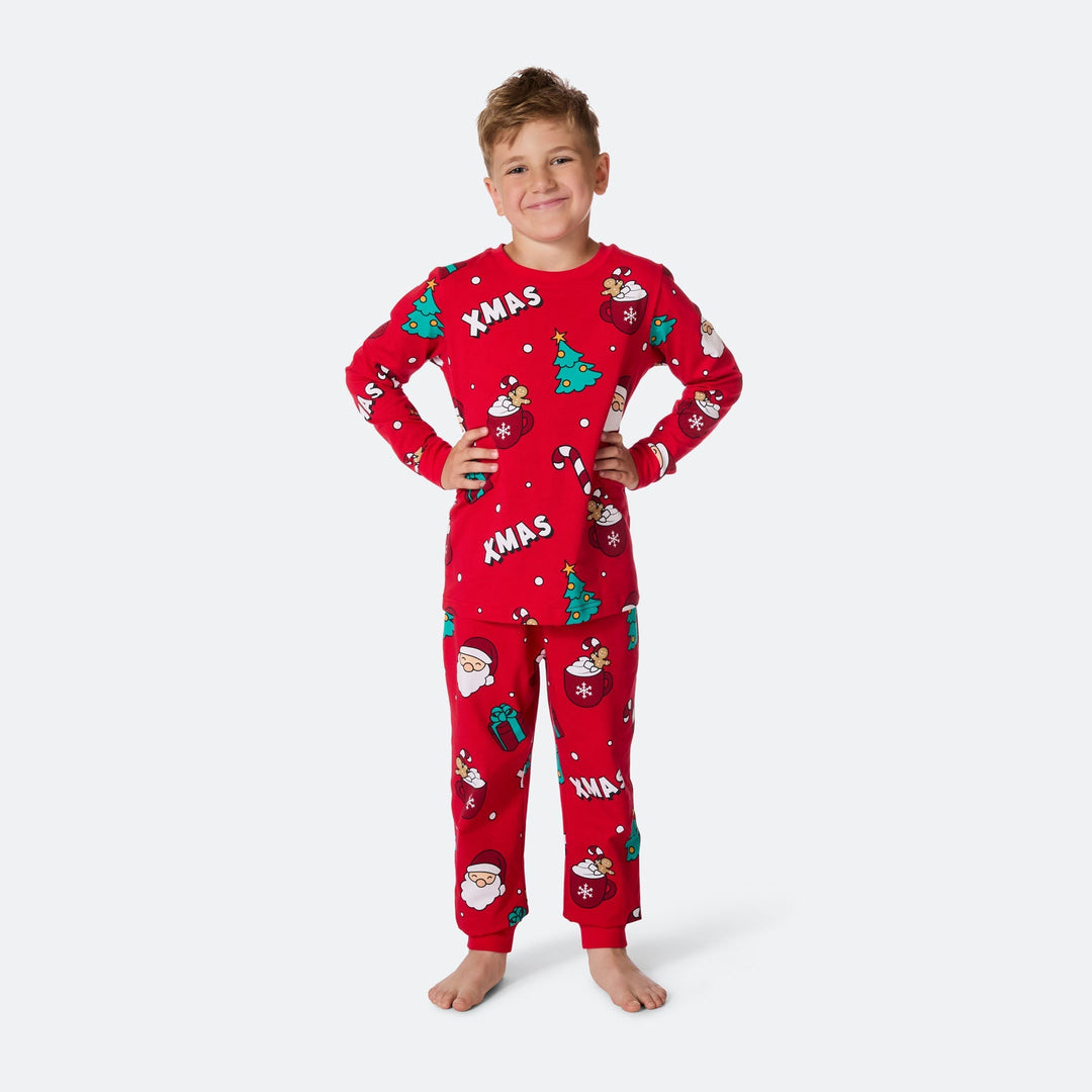 Xmas Röd Julpyjamas Barn