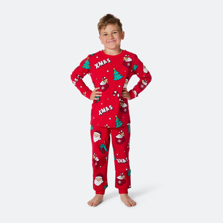 Xmas Röd Julpyjamas Barn