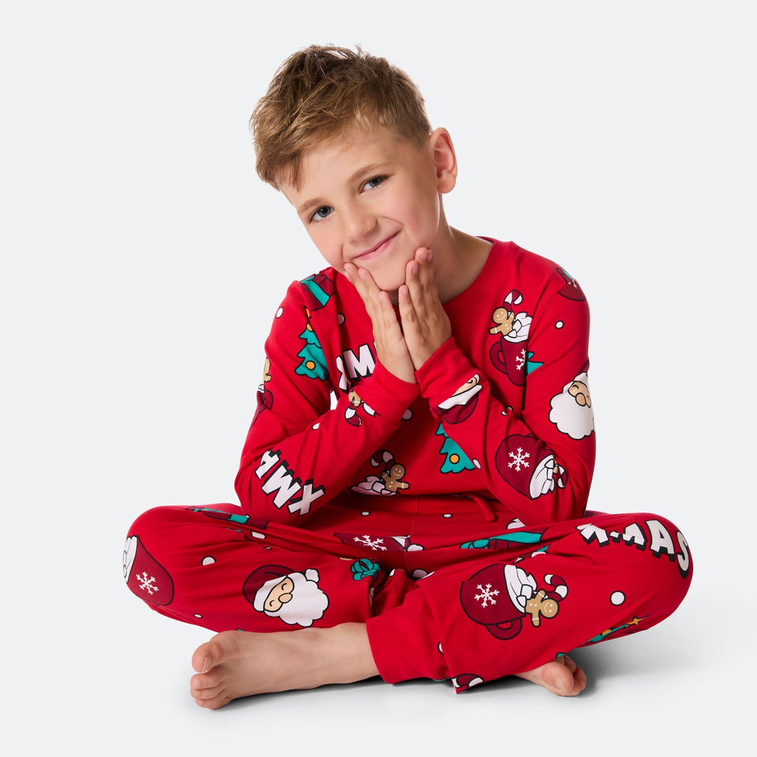 Xmas Röd Julpyjamas Barn