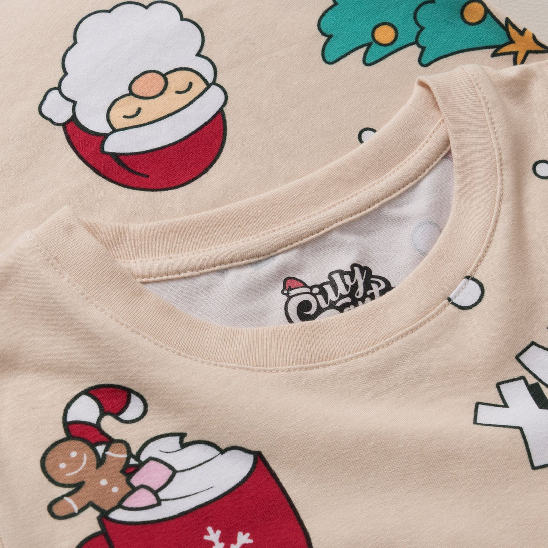 Xmas Beige Julpyjamas Barn