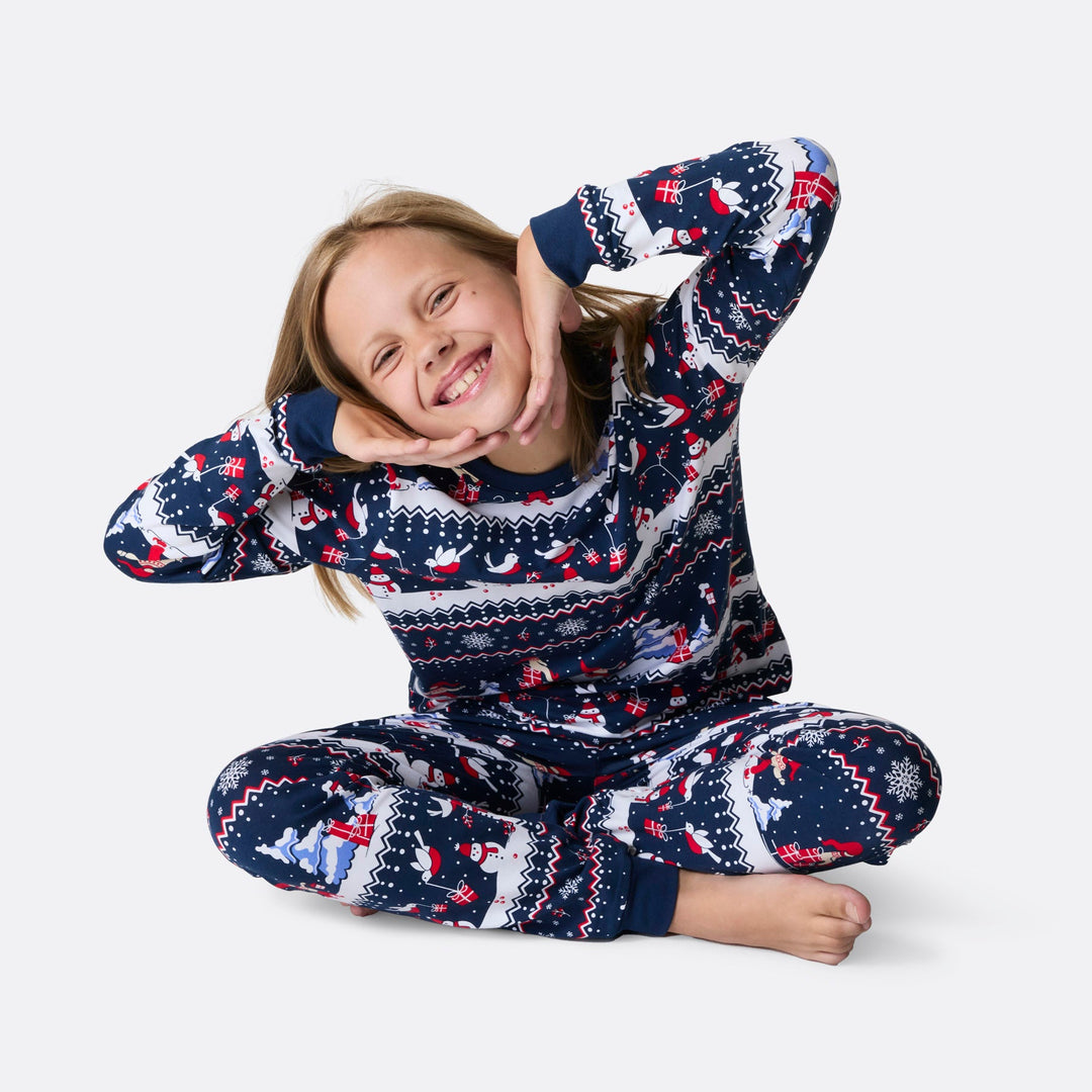 Jullandskap Julpyjamas Familj