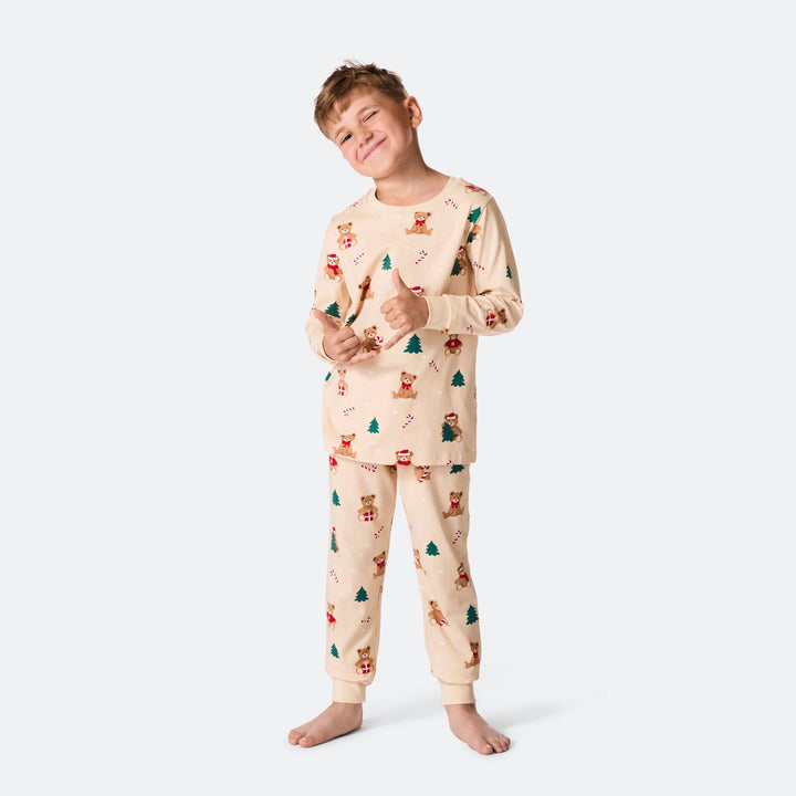 Teddybjörn Beige Julpyjamas Barn