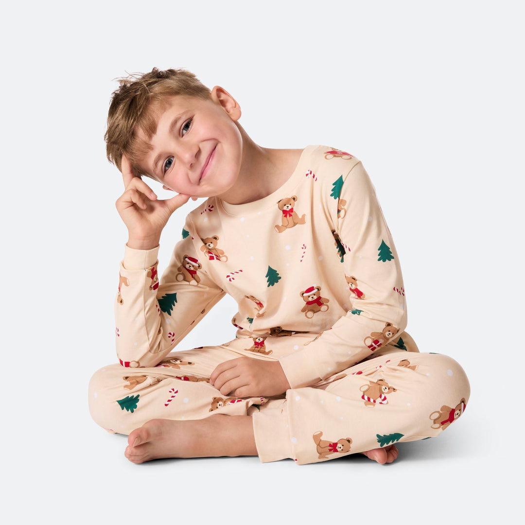 Teddybjörn Beige Julpyjamas Barn