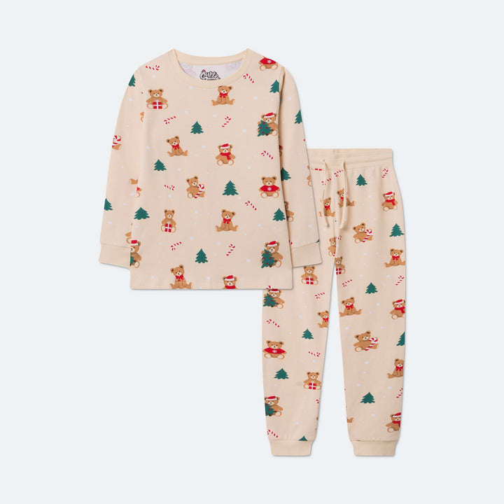Teddybjörn Beige Julpyjamas Barn