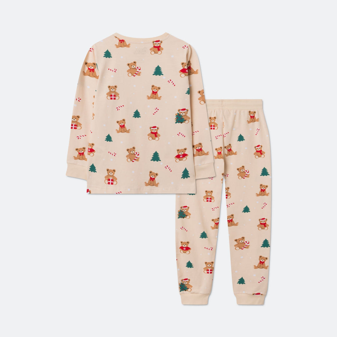 Teddybjörn Beige Julpyjamas Barn