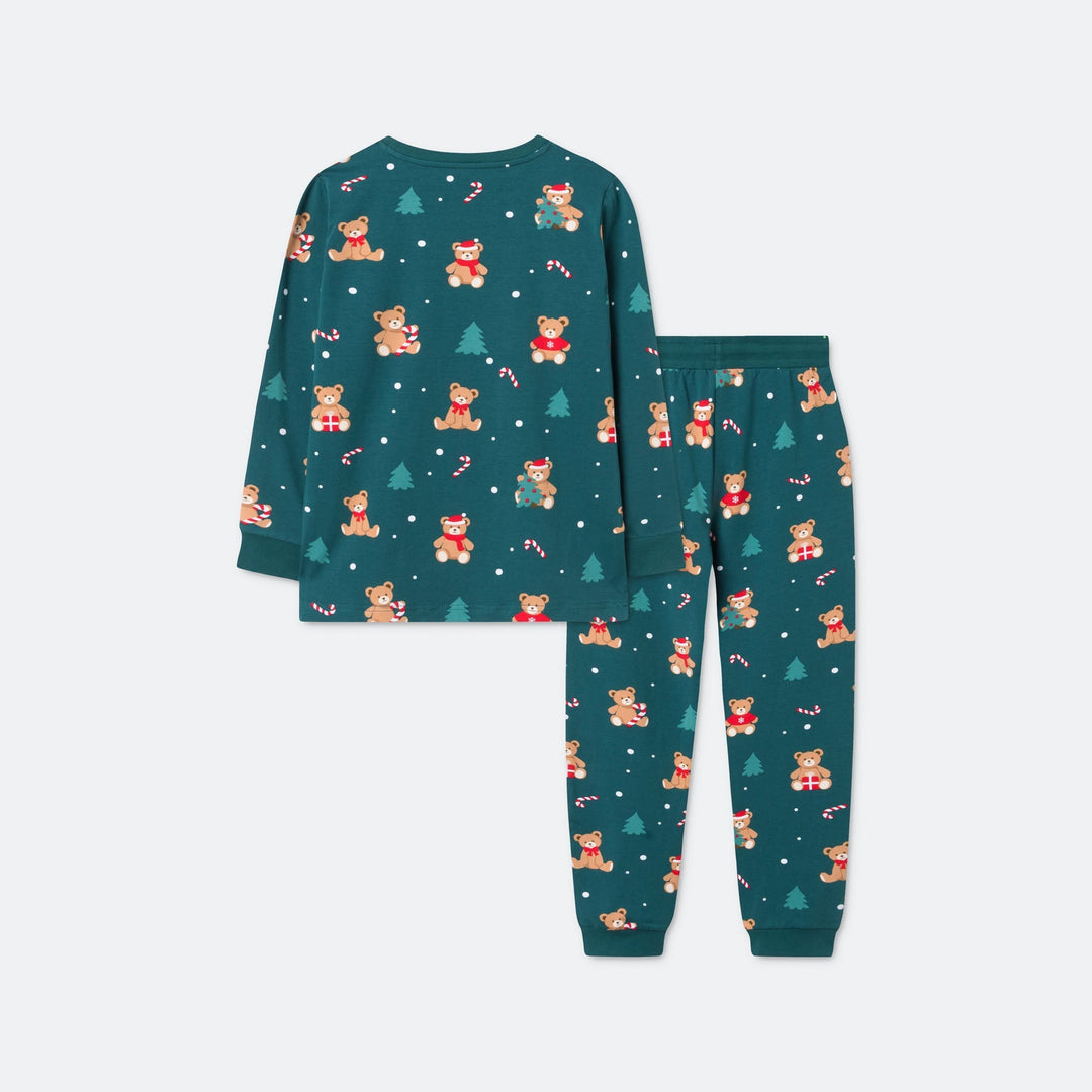 Teddybjörn Grön Julpyjamas Barn