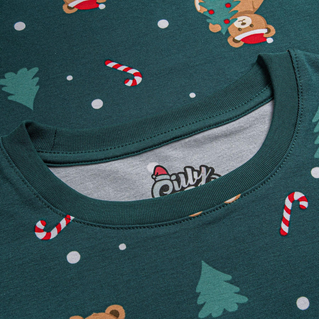 Teddybjörn Grön Julpyjamas Barn