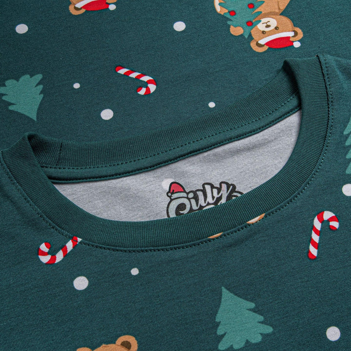 Teddybjörn Grön Julpyjamas Barn