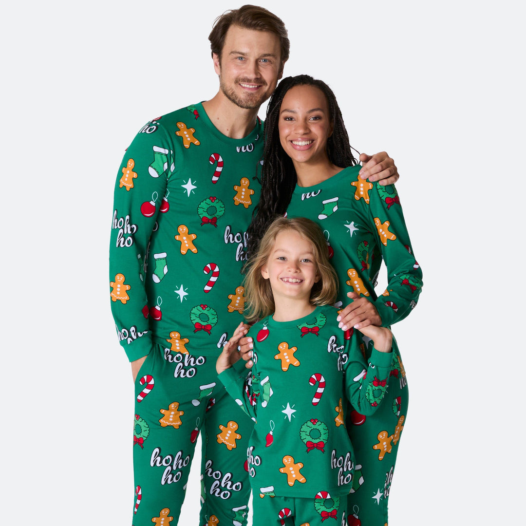 Hohoho Grön Julpyjamas Familj