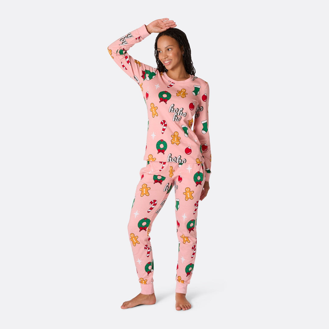 Hohoho Rosa Julpyjamas Familj