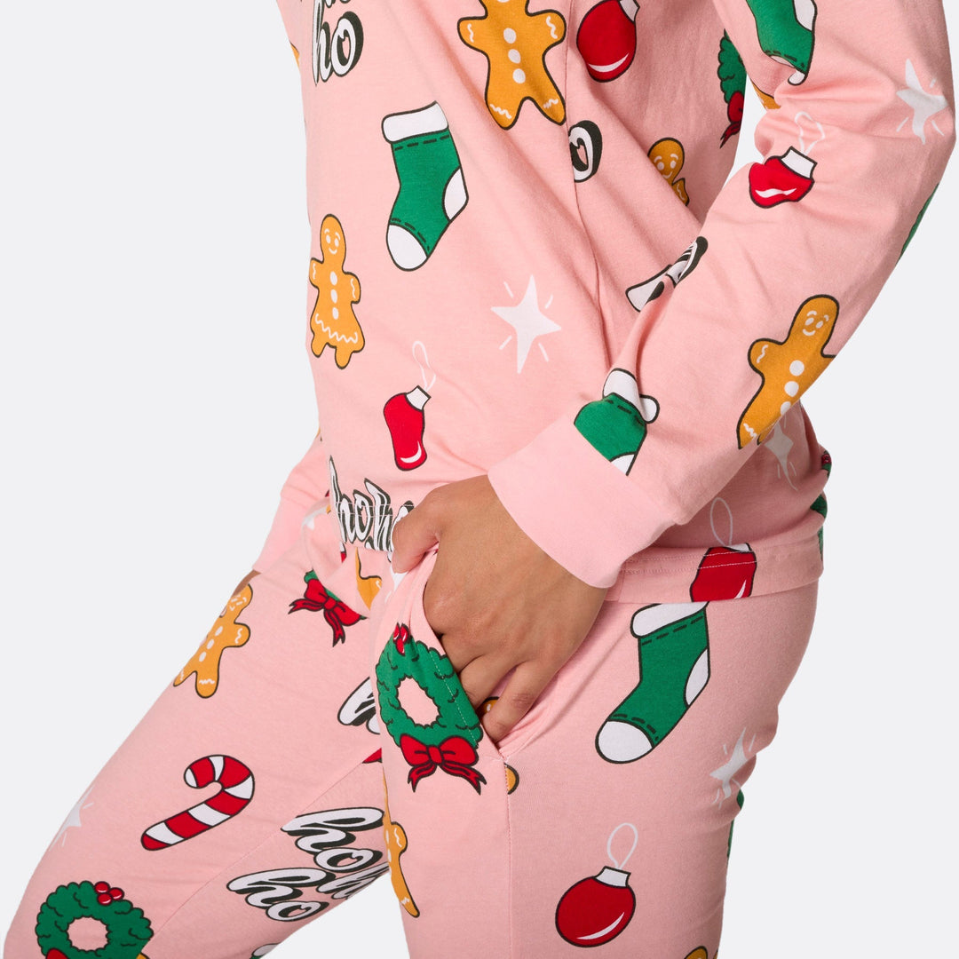 Hohoho Rosa Julpyjamas Familj