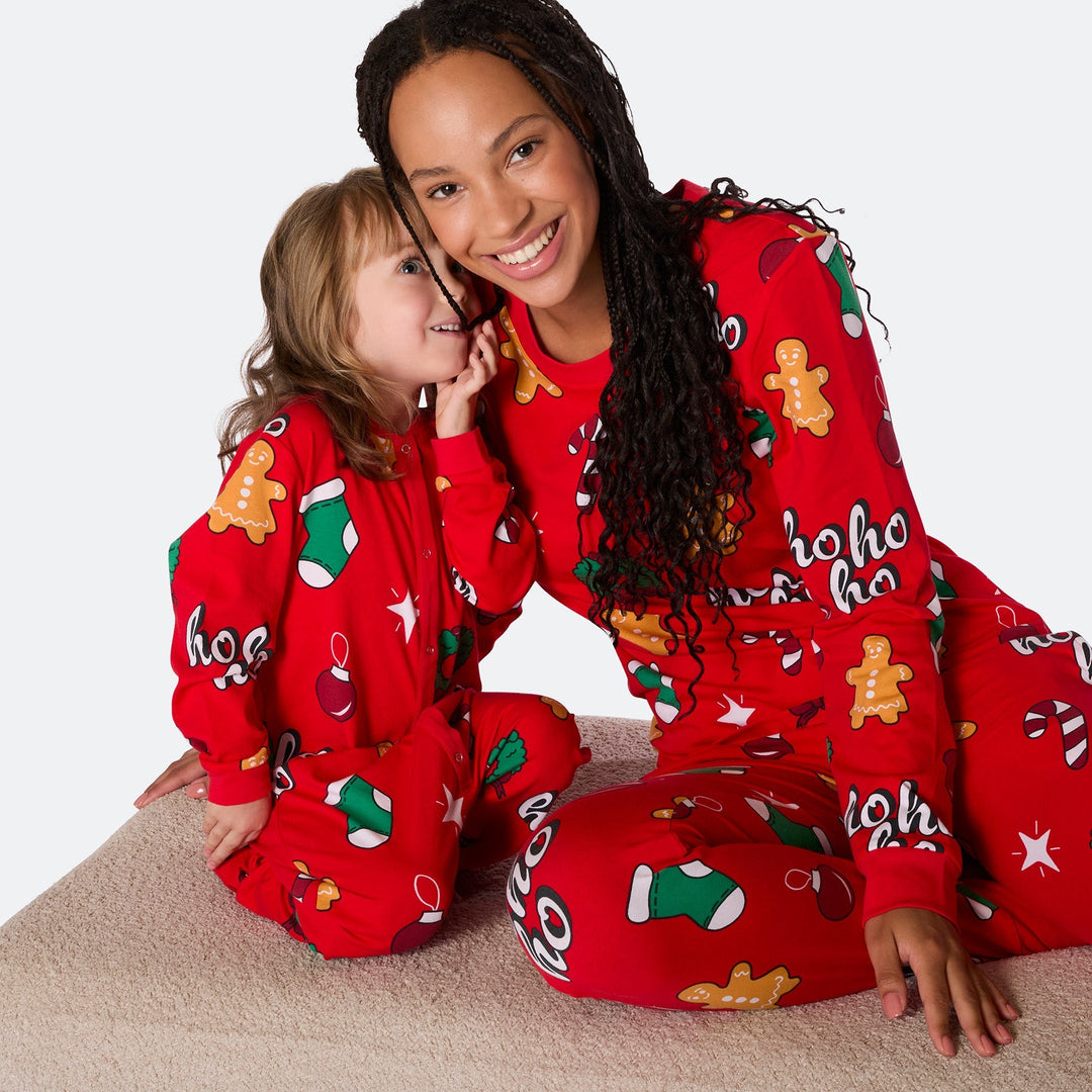 Hohoho Röd Julpyjamas Familj