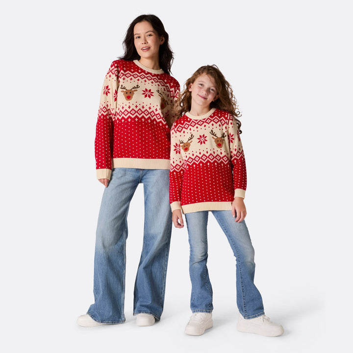 Retro Ren Röd Jultröjor till Hela Familjen