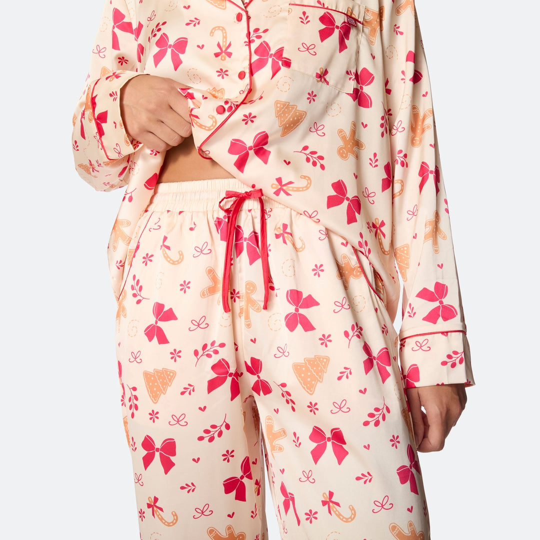 Pepparkaka Satin Julpyjamas Dam